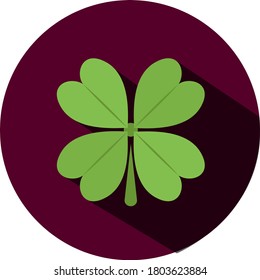 Clover vector illustration. Isolated on red background.