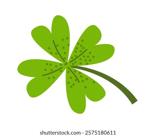 Clover Vector Illustration. Shamrock isolated on white. St. Patrick’s Day Decor Element. 