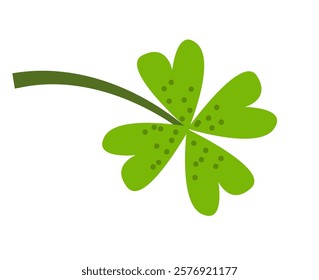 Clover Vector Illustration. Shamrock isolated on white. St. Patrick’s Day Decor Element. 