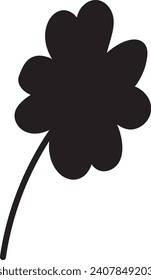 Clover Vector illustration: Sketch line clover. Hand drawn brush shamrocks on white background, St Patricks Day