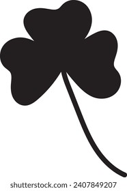 Clover Vector illustration: Sketch line clover. Hand drawn brush shamrocks on white background, St Patricks Day