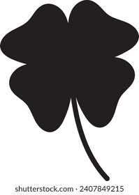 Clover Vector illustration: Sketch line clover. Hand drawn brush shamrocks on white background, St Patricks Day