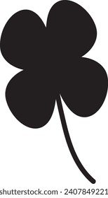 Clover Vector illustration: Sketch line clover. Hand drawn brush shamrocks on white background, St Patricks Day