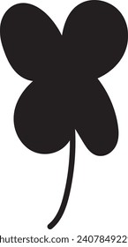 Clover Vector illustration: Sketch line clover. Hand drawn brush shamrocks on white background, St Patricks Day