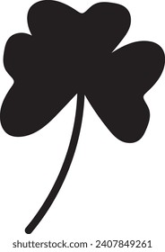 Clover Vector illustration: Sketch line clover. Hand drawn brush shamrocks on white background, St Patricks Day