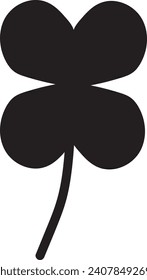 Clover Vector illustration: Sketch line clover. Hand drawn brush shamrocks on white background, St Patricks Day
