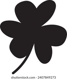 Clover Vector illustration: Sketch line clover. Hand drawn brush shamrocks on white background, St Patricks Day