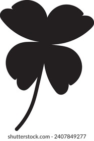 Clover Vector illustration: Sketch line clover. Hand drawn brush shamrocks on white background, St Patricks Day
