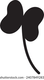 Clover Vector illustration: Sketch line clover. Hand drawn brush shamrocks on white background, St Patricks Day
