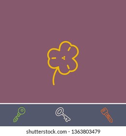 clover vector line icon.Basic element illustration.clover vector outline symbol design.Bonus broken key graphic concept