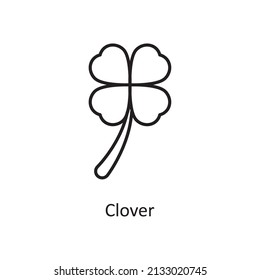 Clover Vector Outline Icon Design illustration. St Patrick's Day Symbol on White background EPS 10 File