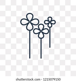 Clover vector outline icon isolated on transparent background, high quality linear Clover transparency concept can be used web and mobile