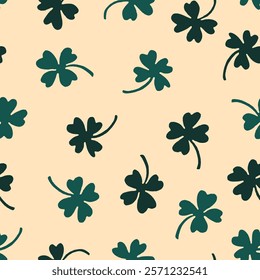 Clover Vector Seamless Pattern illustration for Print, Wallpaper, Decoration.