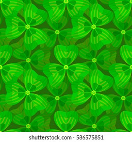 Clover vector seamless pattern. Nature background. Summer flowers wallpaper. St. Patrick's day illustration