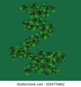 Clover wallpaper is a confetti which consist of many isolated elements. Stylish and beautiful clover wallpaper. Can be used as poster, border, background, wallpaper, card and etc