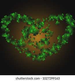 Clover wallpaper is a confetti which consist of many isolated elements. Stylish and beautiful clover wallpaper. Can be used as poster, border, background, wallpaper, card and etc