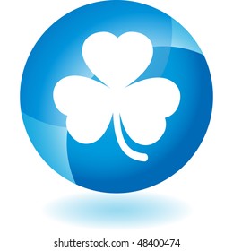 Clover web button isolated on a background