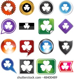 Clover web button isolated on a background