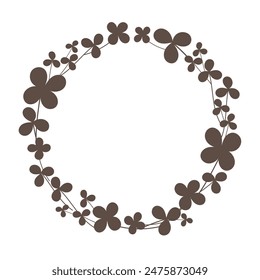 Clover wreath silhouette frame illustration