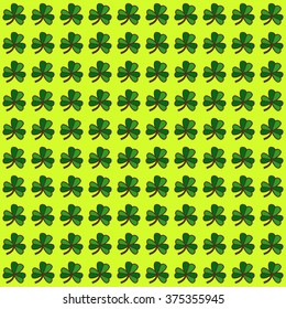 Clover yellow and green pattern. Vector illustration.