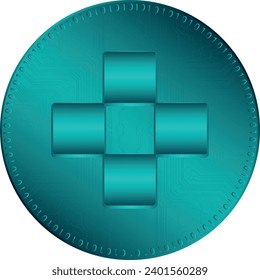 Logotipos de criptografía en círculo colorido. imágenes de logotipo vectorial. 3 quinquies ilustraciones.