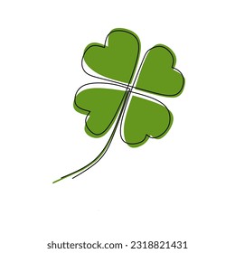 cloverleaf continuous line illustration on white background