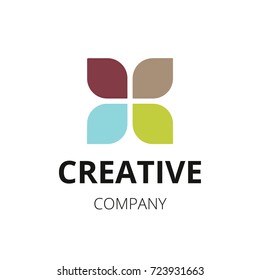 Cloverleaf creative flat logo template 