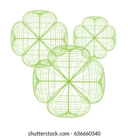 Cloverleaf isolated on white background. Vector illustration.