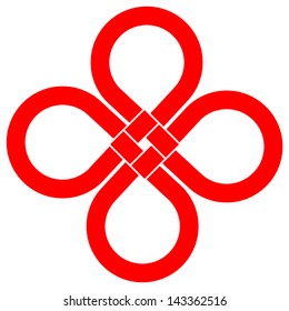 Cloverleaf knot (good luck symbol) for your logo, design or project (vector illustration)