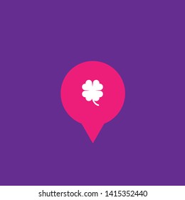 Cloverleaf - map pin. usb connected logo concept