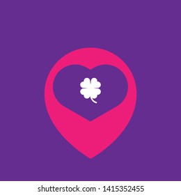 Cloverleaf - map pin. usb connected logo concept