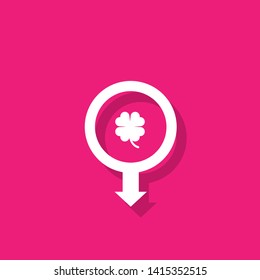 Cloverleaf - map pin. usb connected logo concept