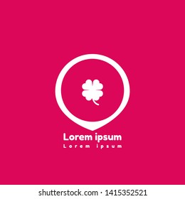 Cloverleaf - map pin. usb connected logo concept