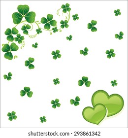 Cloverleaf Seamless with green heart background