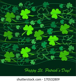 Clovers background for Happy St. Patrick's Day - holiday's concept