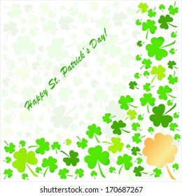 Clovers background for Happy St. Patrick's Day - holiday's concept
