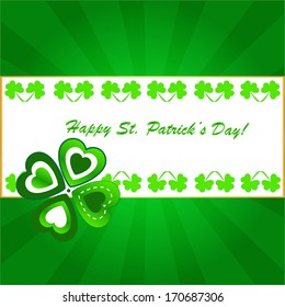 Clovers background for Happy St. Patrick's Day - holiday's concept