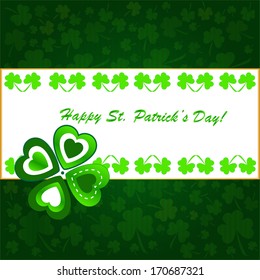 Clovers background for Happy St. Patrick's Day - holiday's concept