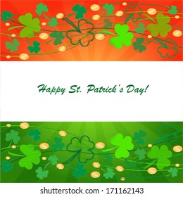 Clovers background for Happy St. Patrick's Day - holiday's concept