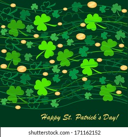 Clovers background for Happy St. Patrick's Day - holiday's concept