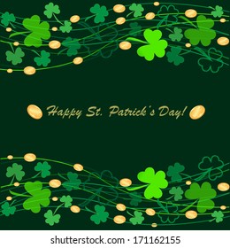 Clovers background for Happy St. Patrick's Day - holiday's concept