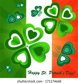 Clovers background for Happy St. Patrick's Day - holiday's concept