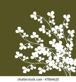 Clovers backgrounds illustration, silhouettes