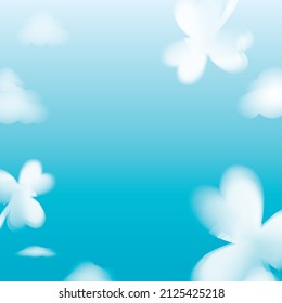 Clovers Clouds on Blue Sky background Vector Design