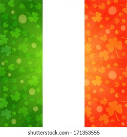 Clovers and coins background for Happy St. Patrick's Day - holiday's concept
