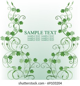 Clovers foliage, card for St. Patrick's Day
