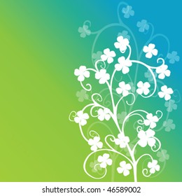 Clovers foliage on green background, st. patrick's day