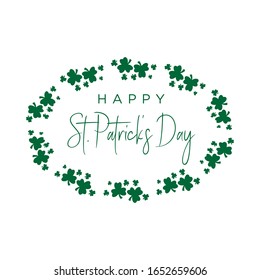 Clovers frame, St. Patric's Day greeting, vector