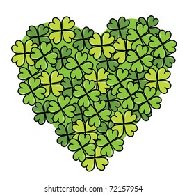 clovers heart for St. Patrick's Day