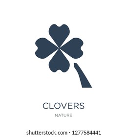 clovers icon vector on white background, clovers trendy filled icons from Nature collection, clovers vector illustration